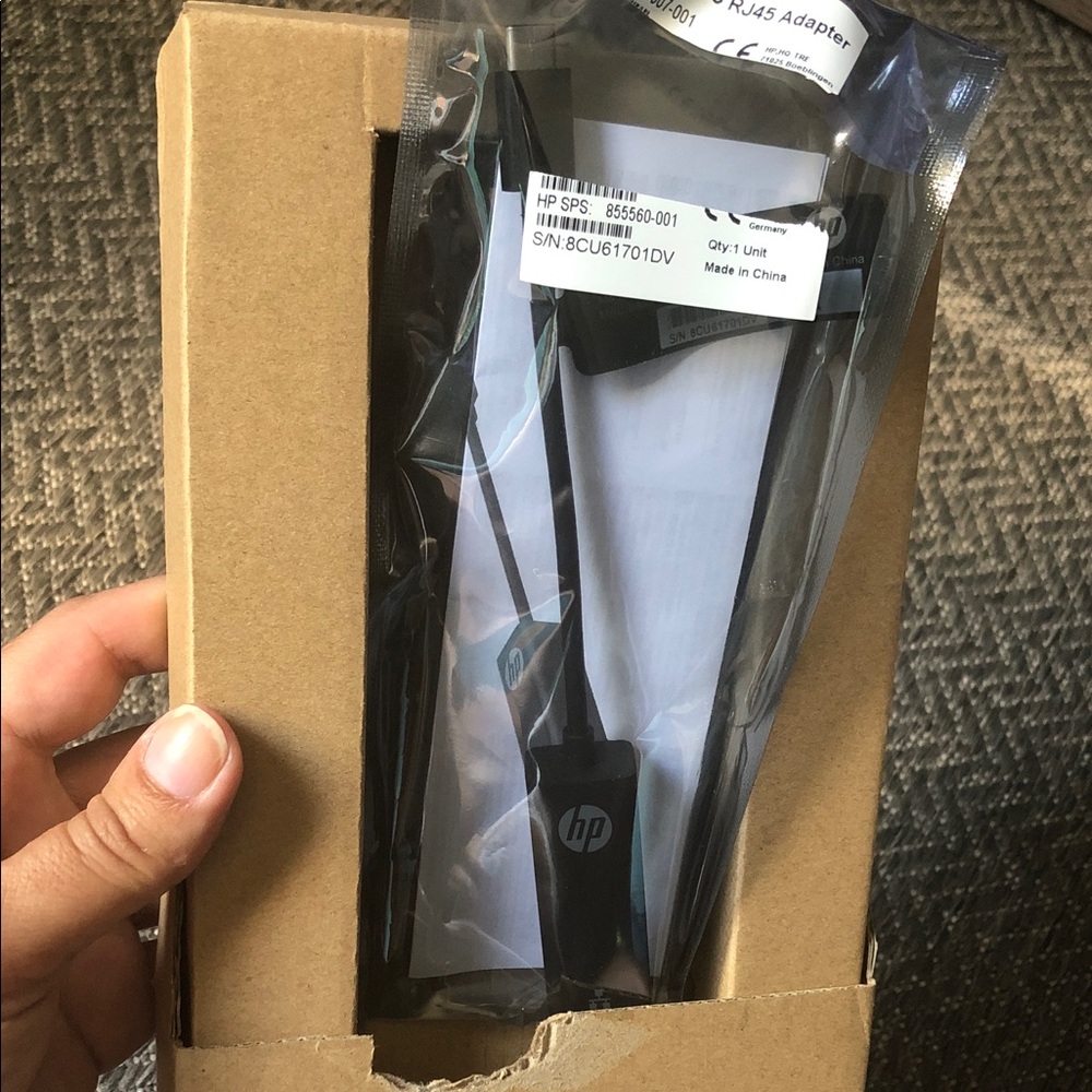 HP Black Ethernet RJ45 Adapter Cable